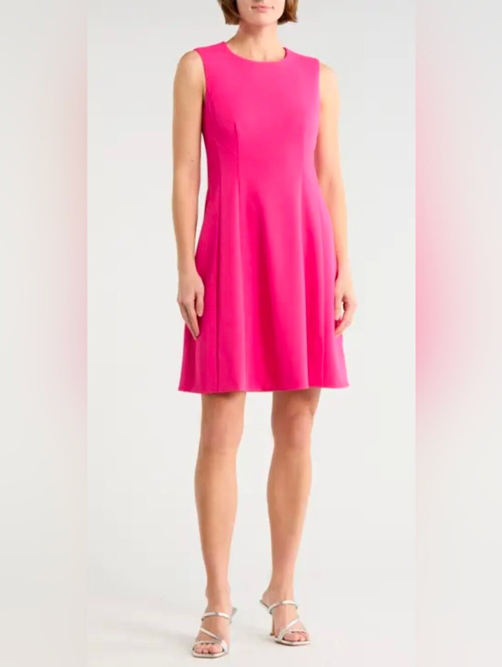 H&M Bright Fuscia Pink Sleeveless Fit-and-Flare Dress
